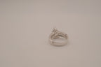 Silver tone pear-cut solitaire ring