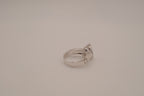 Silver tone pear-cut solitaire ring
