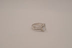 Silver tone pear-cut solitaire ring