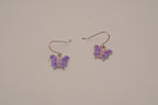 Vintage Avon purple enamel butterfly dangle earrings