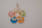 Vintage bohemian-style enamel statement pendant