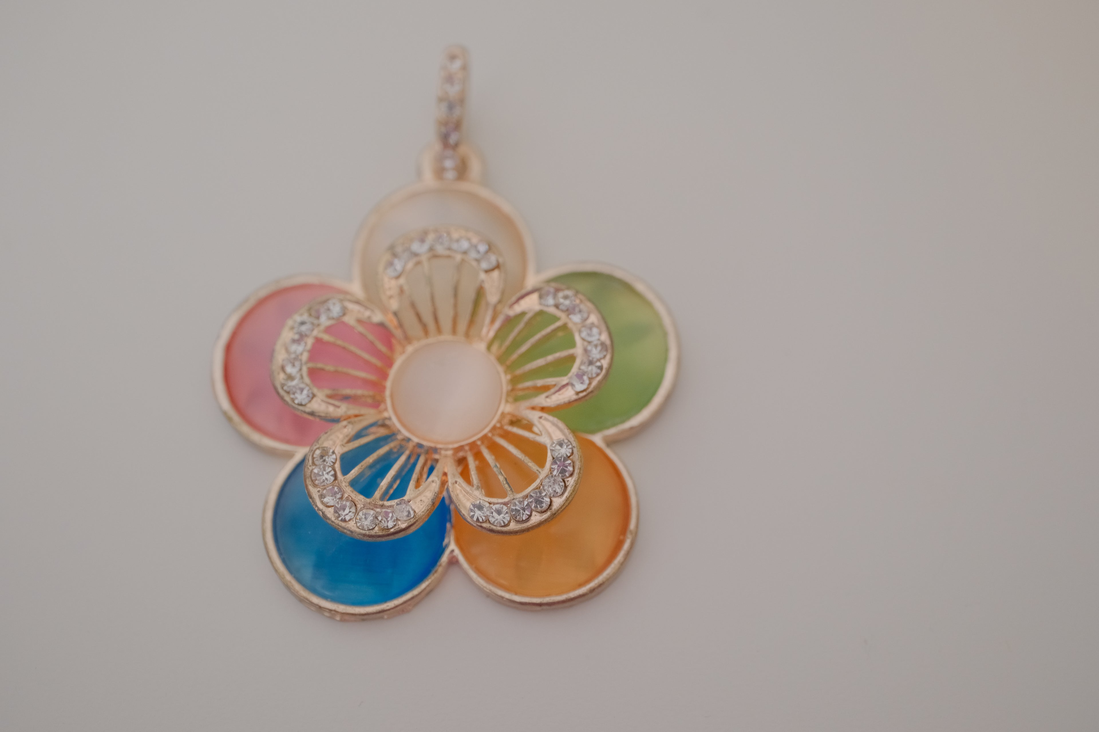 Vintage bohemian-style enamel statement pendant