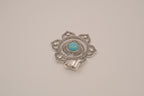 Ornate silver lotus flower mandala pendant