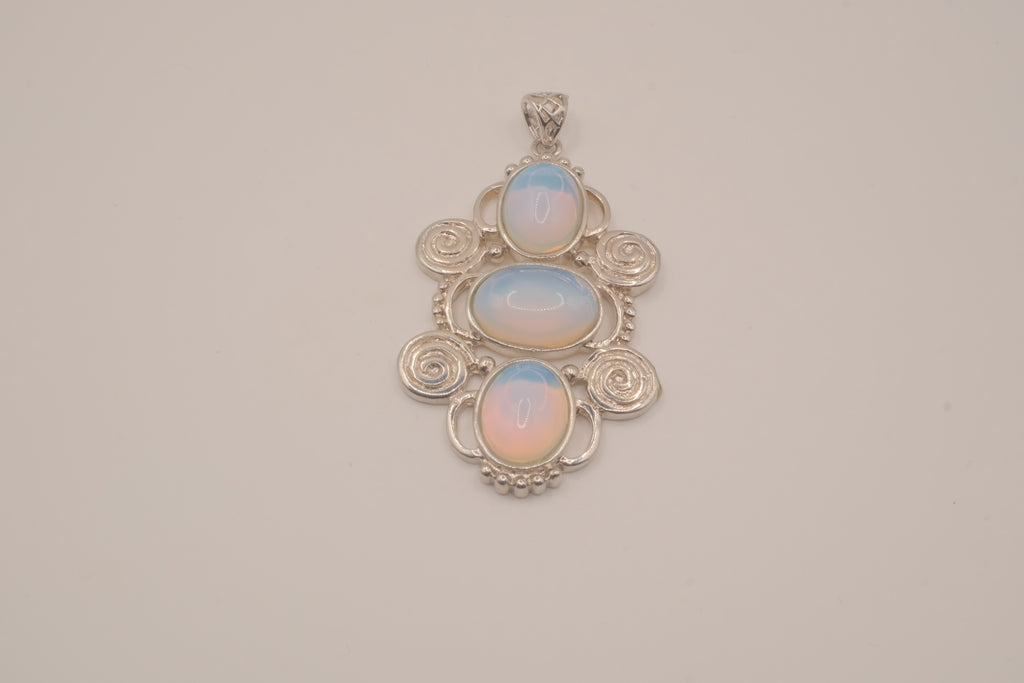 Filigree opal pendant