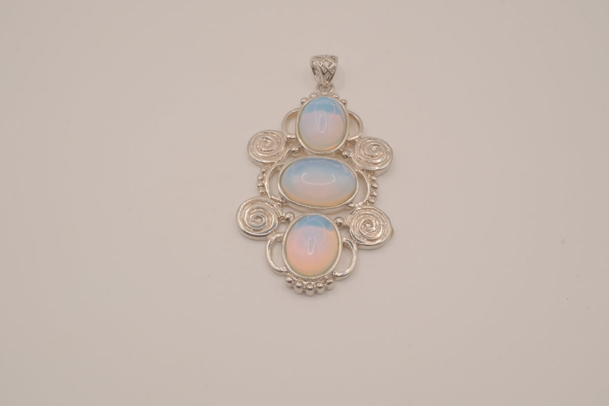 Filigree opal pendant