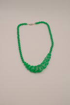 Green stone statement necklace