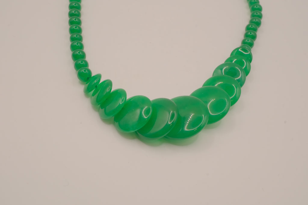 Green stone statement necklace