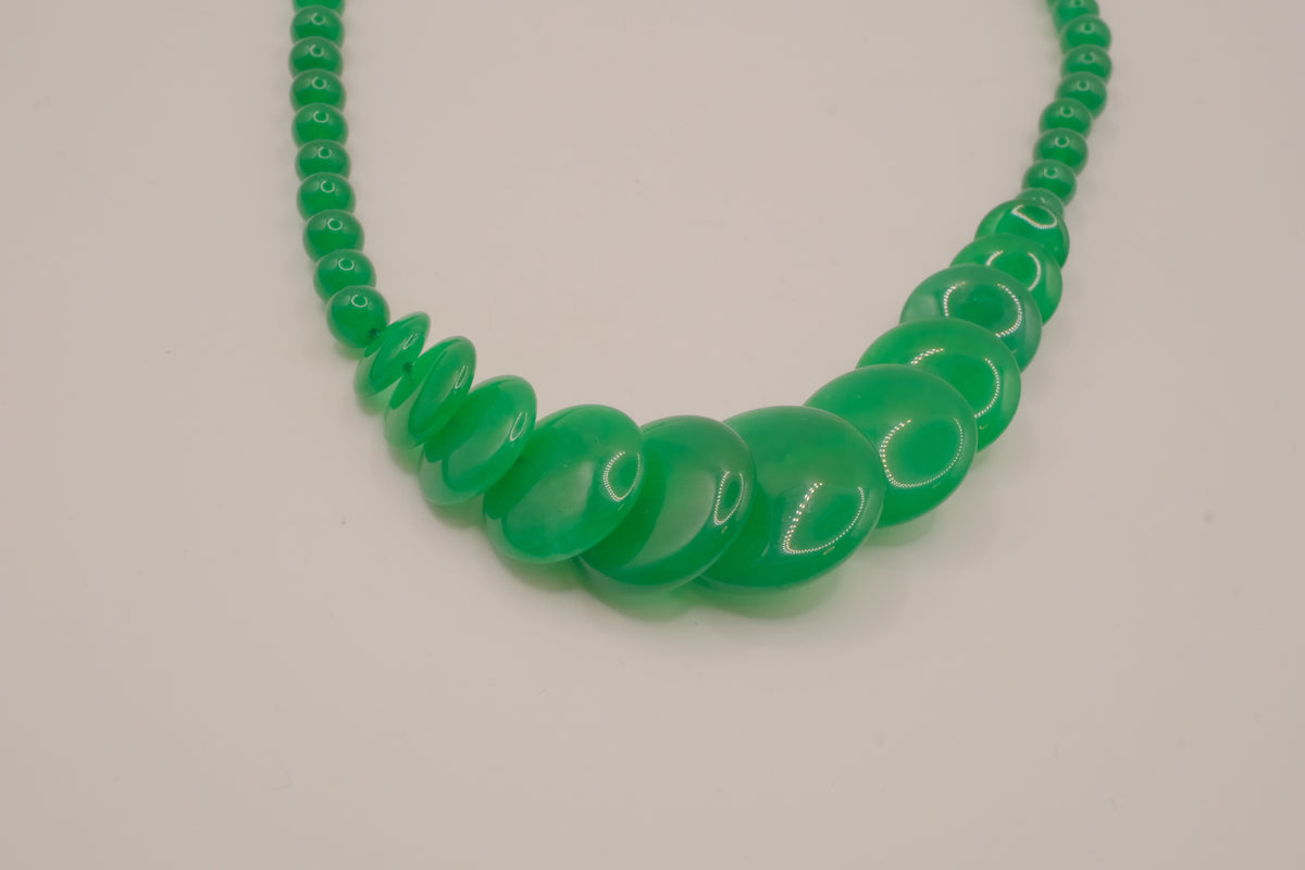 Green stone statement necklace