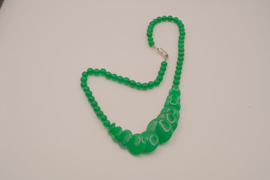 Green stone statement necklace