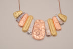 "Untamed" multi-color mixed-metal statement necklace