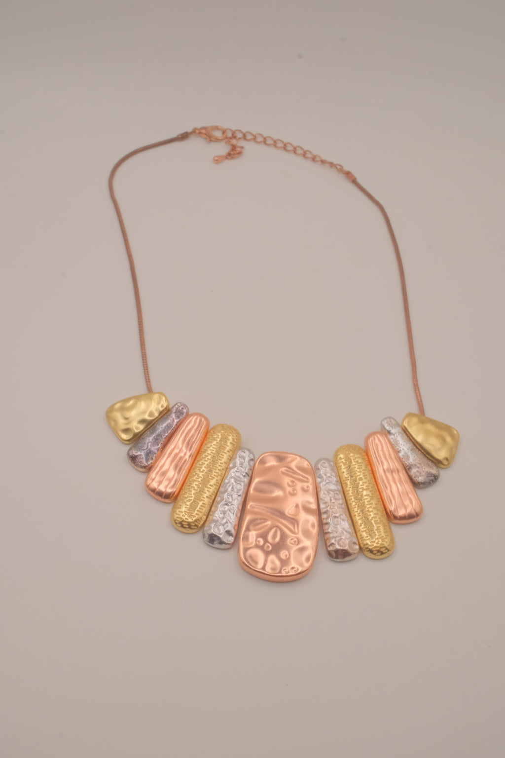 "Untamed" multi-color mixed-metal statement necklace