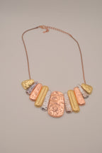 "Untamed" multi-color mixed-metal statement necklace