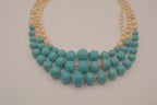 Vintage multi-strand faux turquoise and pearl necklace
