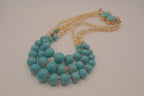Vintage multi-strand faux turquoise and pearl necklace