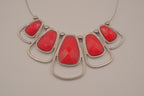 Silver-tone statement bib necklace