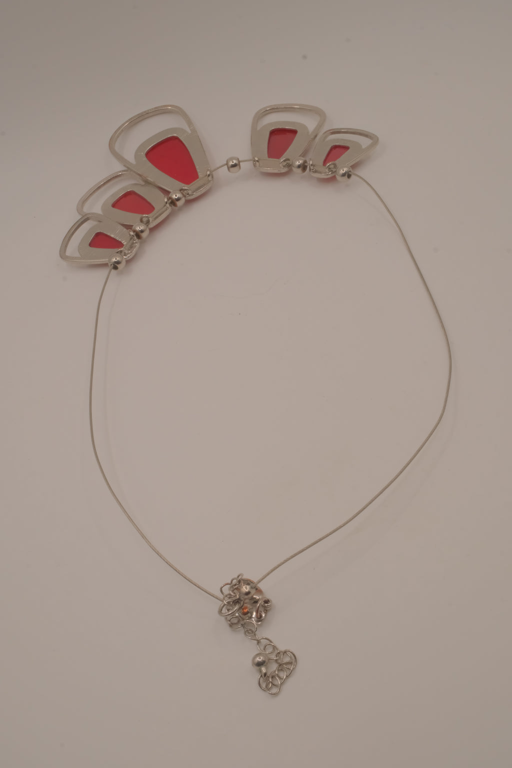 Silver-tone statement bib necklace