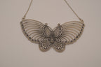 Silver-tone butterfly bib necklace