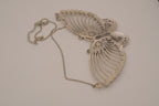 Silver-tone butterfly bib necklace