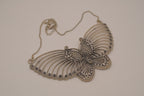 Silver-tone butterfly bib necklace