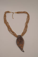 Vintage Handblown Murano pendant with beaded necklace&nbsp;
