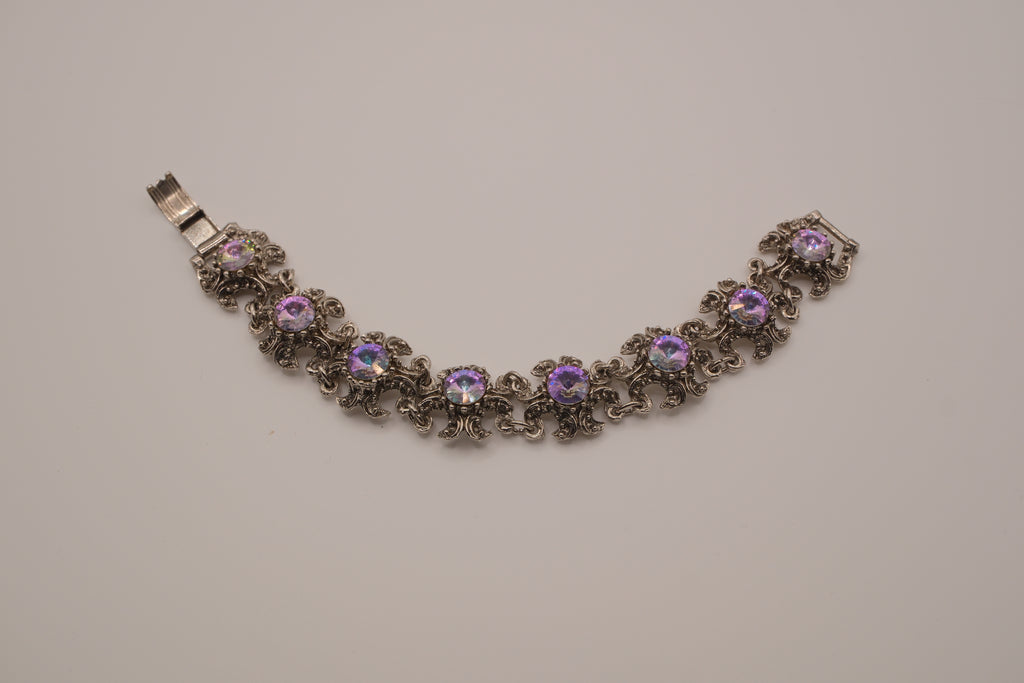 Vintage Purple stone linked panel bracelet