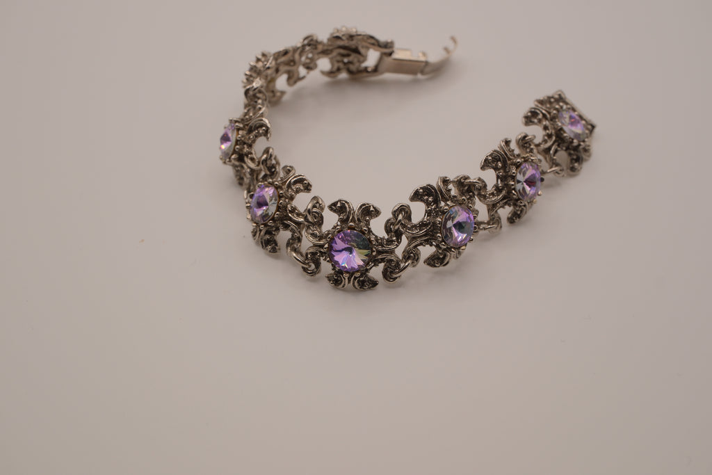 Vintage Purple stone linked panel bracelet