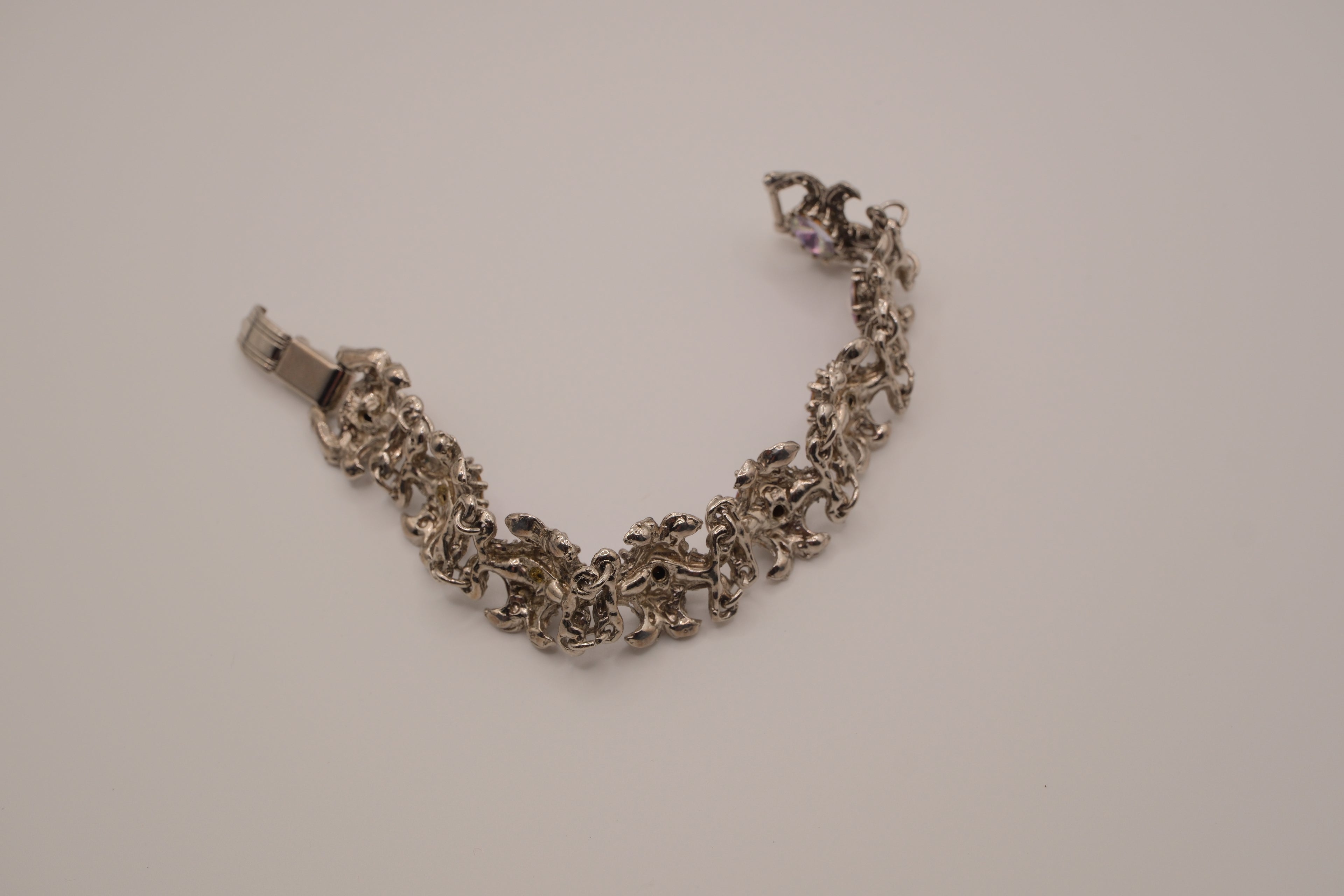 Vintage Purple stone linked panel bracelet
