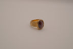 Vintage Oval-cut burgundy gemstone statement ring