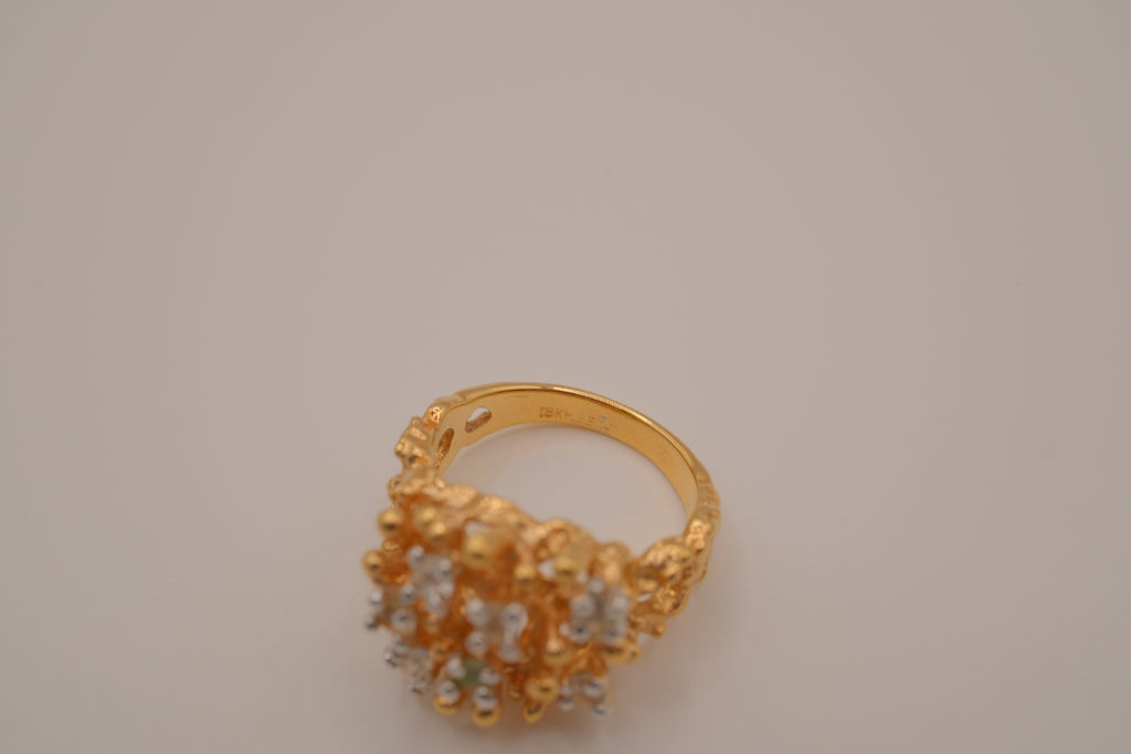 Vintage gold cluster cocktail ring