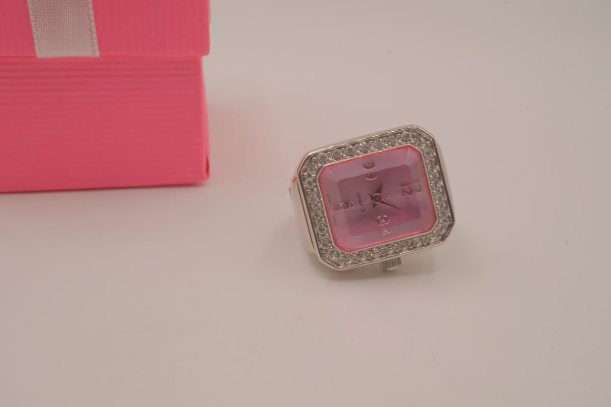 Vintage Avon Pink Cocktail Watch Ring