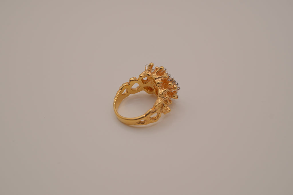 Vintage gold cluster cocktail ring