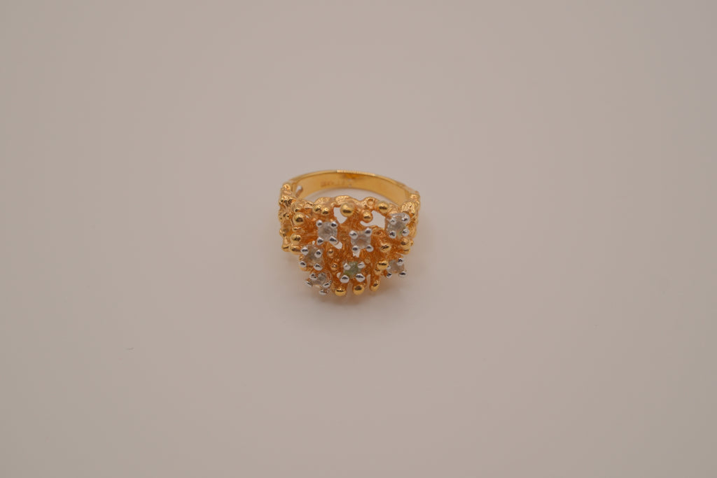 Vintage gold cluster cocktail ring
