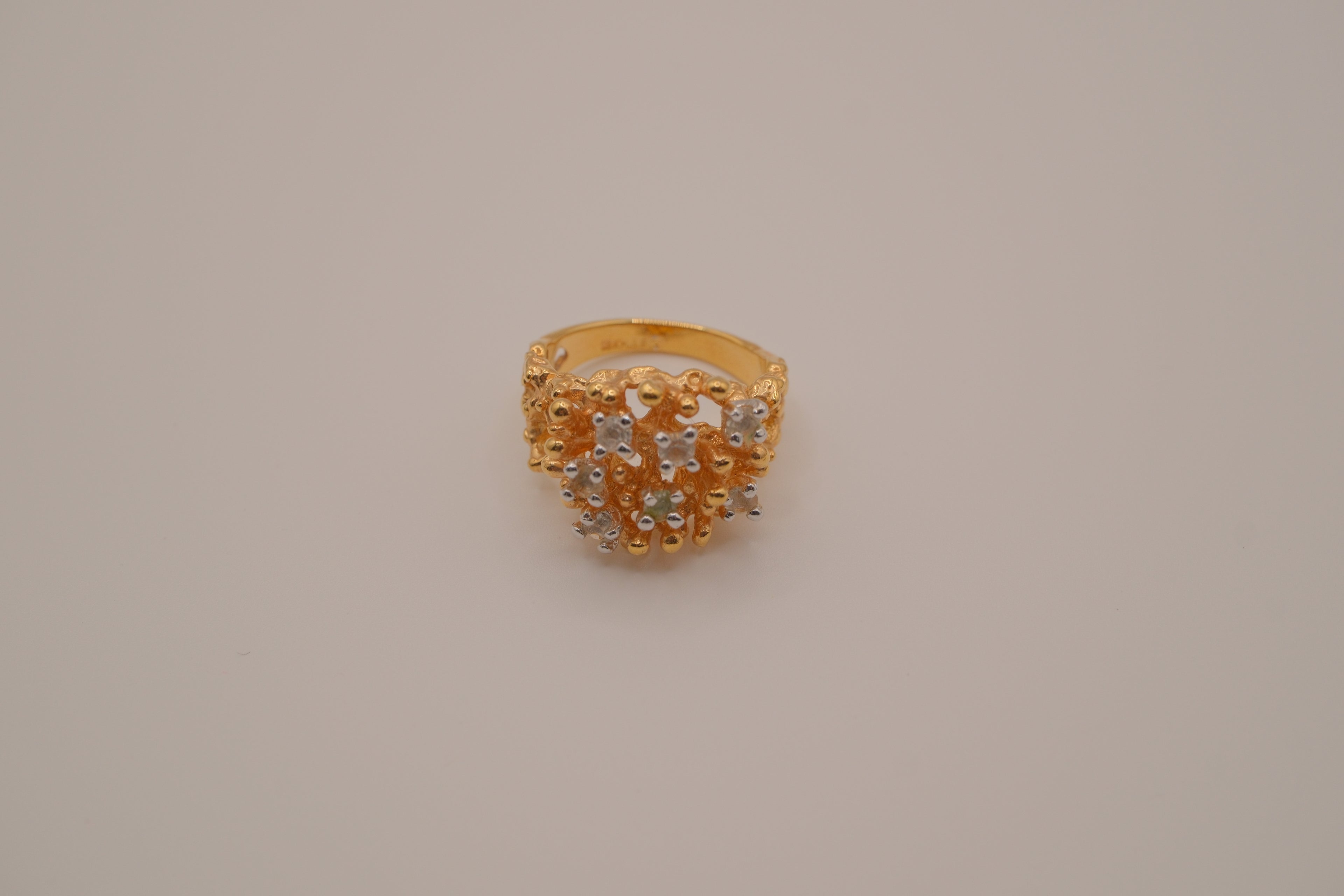 Vintage gold cluster cocktail ring
