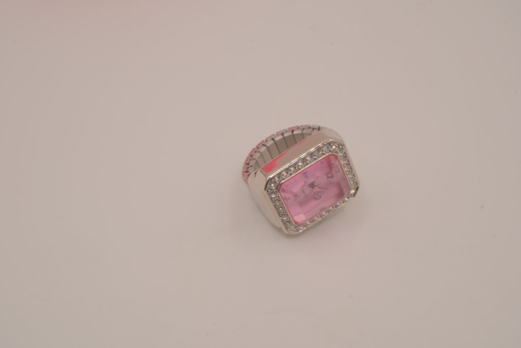 Vintage Avon Pink Cocktail Watch Ring
