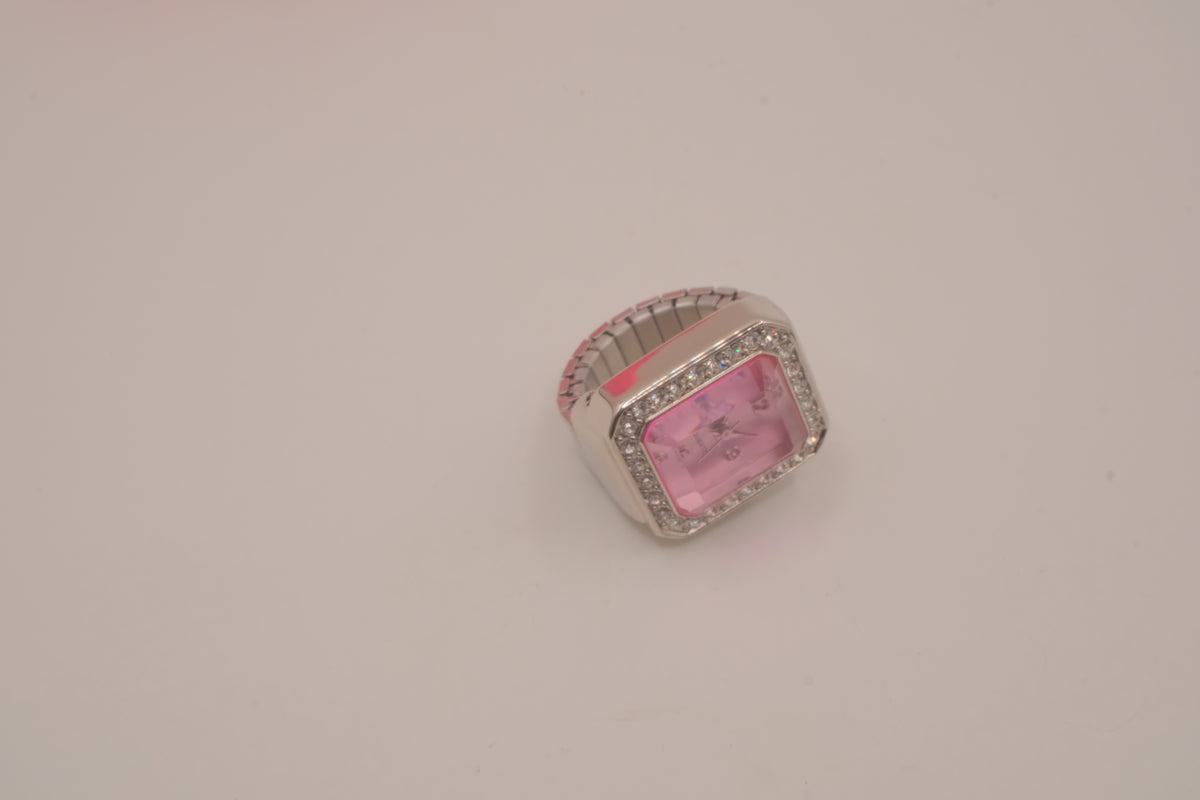 Vintage Avon Pink Cocktail Watch Ring