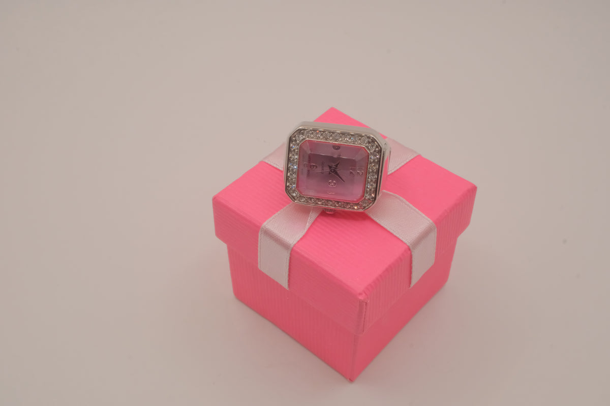 Vintage Avon Pink Cocktail Watch Ring