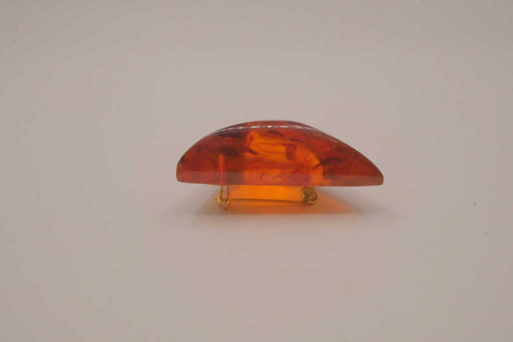 Vintage Vermeil Baltic amber brooch