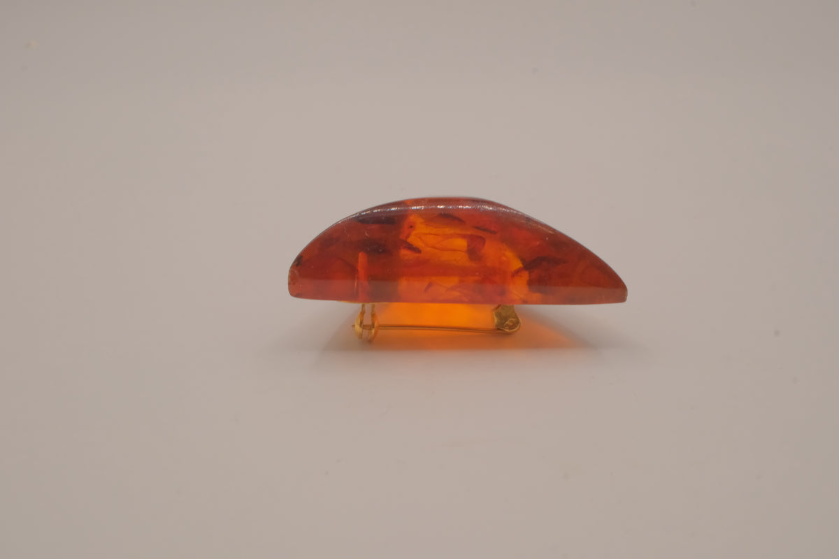 Vintage Vermeil Baltic amber brooch