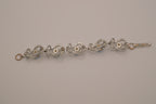 Vintage Blue Rhinestone Silvertone Link Bracelet