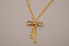 Vintage gold-tone bow necklace