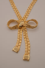 Vintage gold-tone bow necklace