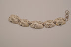 Vintage silver-tone flower panel link bracelet