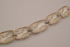 Vintage silver-tone flower panel link bracelet