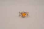 Vintage Sterling silver Amber celtic knot ring