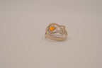 Vintage Sterling silver Amber celtic knot ring