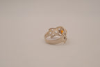 Vintage Sterling silver Amber celtic knot ring