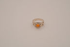 Vintage Sterling silver Amber celtic knot ring