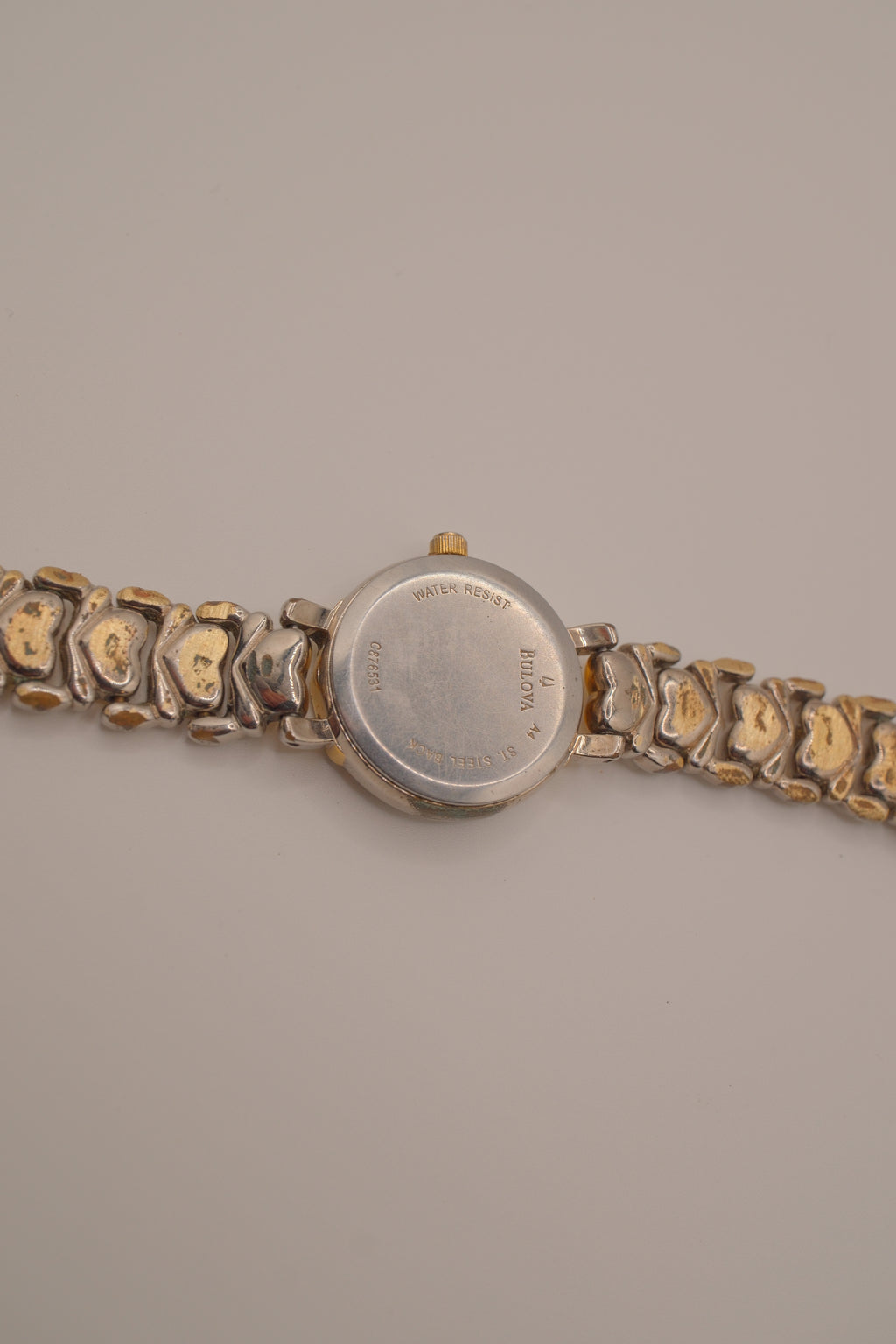 Vintage Bulova two-tone heart link cocktail watch