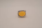 Vintage modernist sterling silver Amber ring