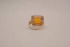 Vintage modernist sterling silver Amber ring